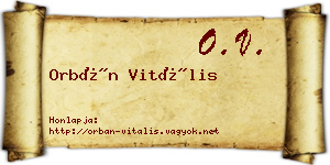 Orbán Vitális névjegykártya